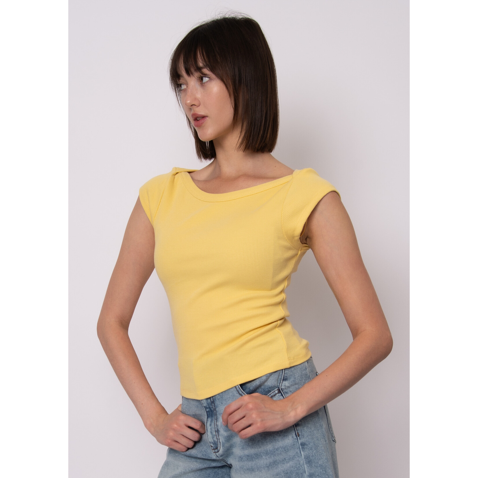 Rd Style Kelly Boat Neck Cap Sleeve Top