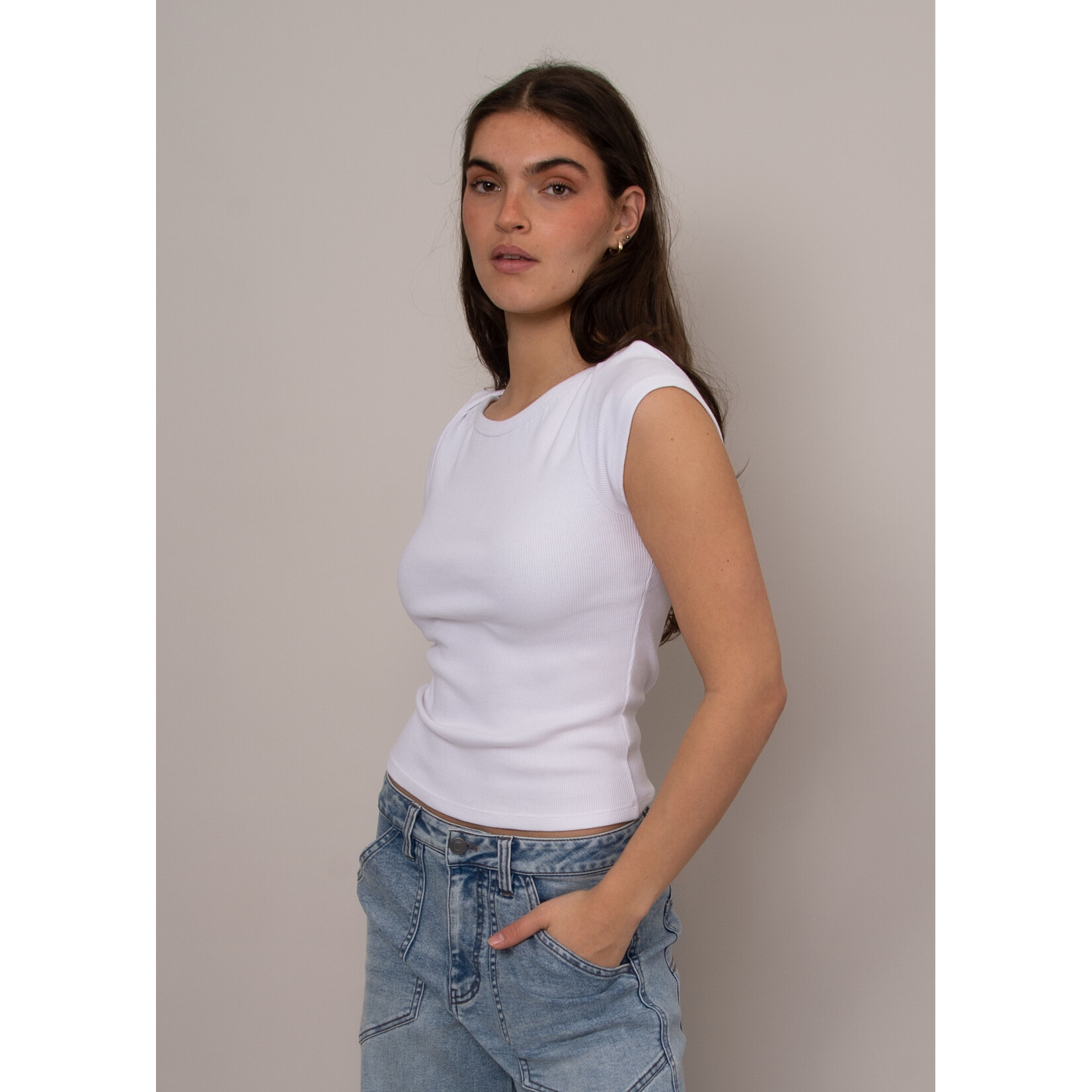 Rd Style Kelly Boat Neck Cap Sleeve Top