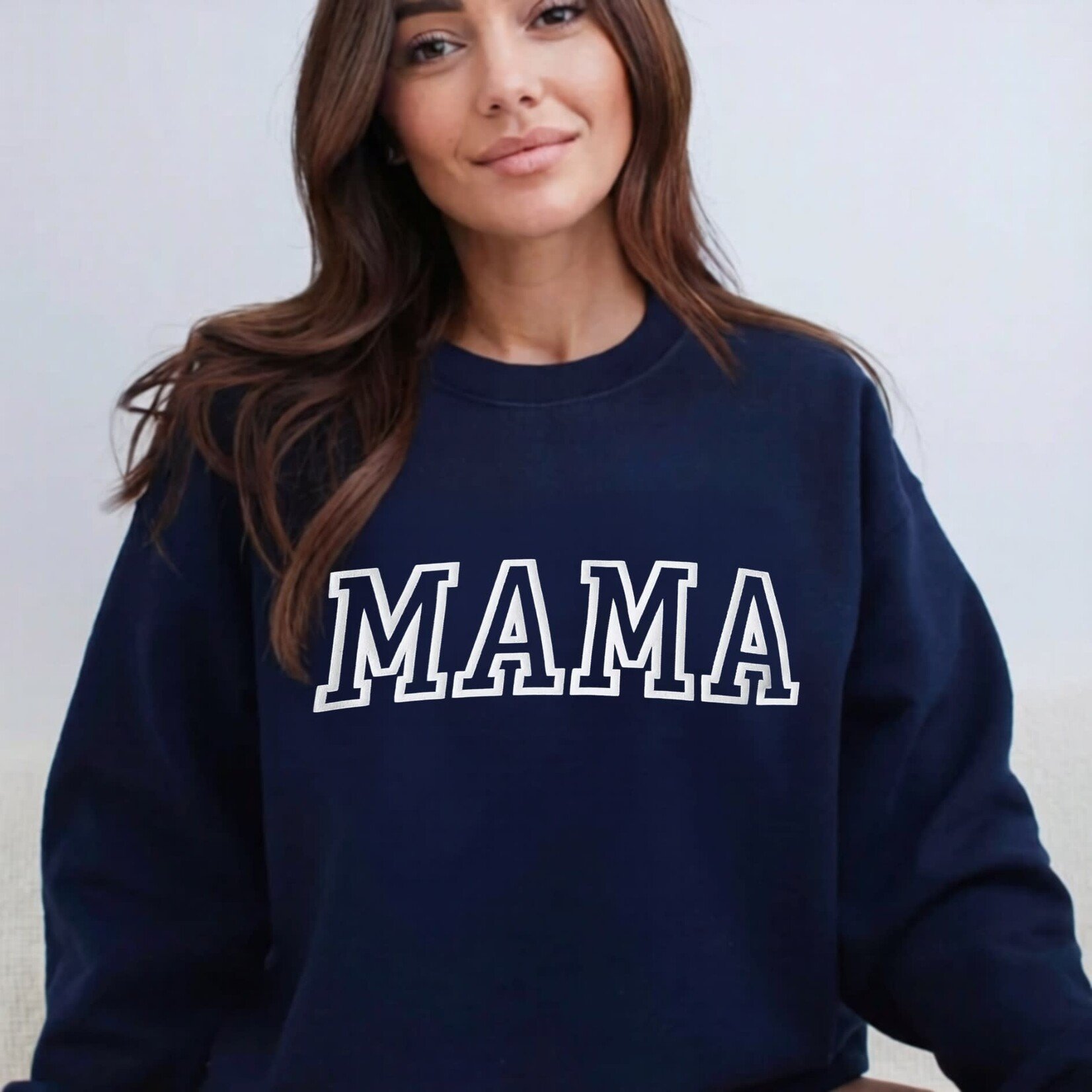 Royal Blush Mama Puff Sweatshirt Navy