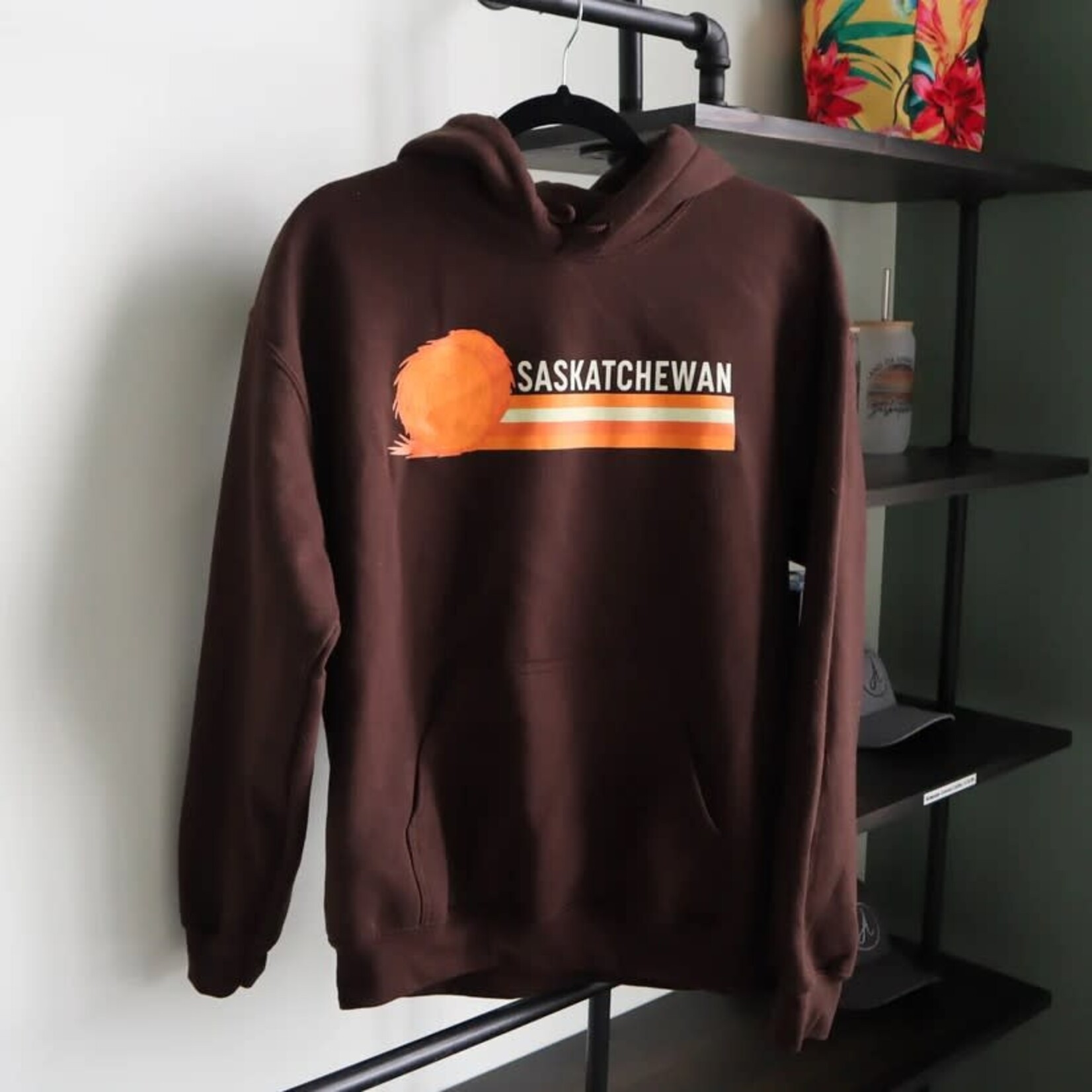 GGS Saskatchewan Retro 70s Hoodie Dark Chocolate