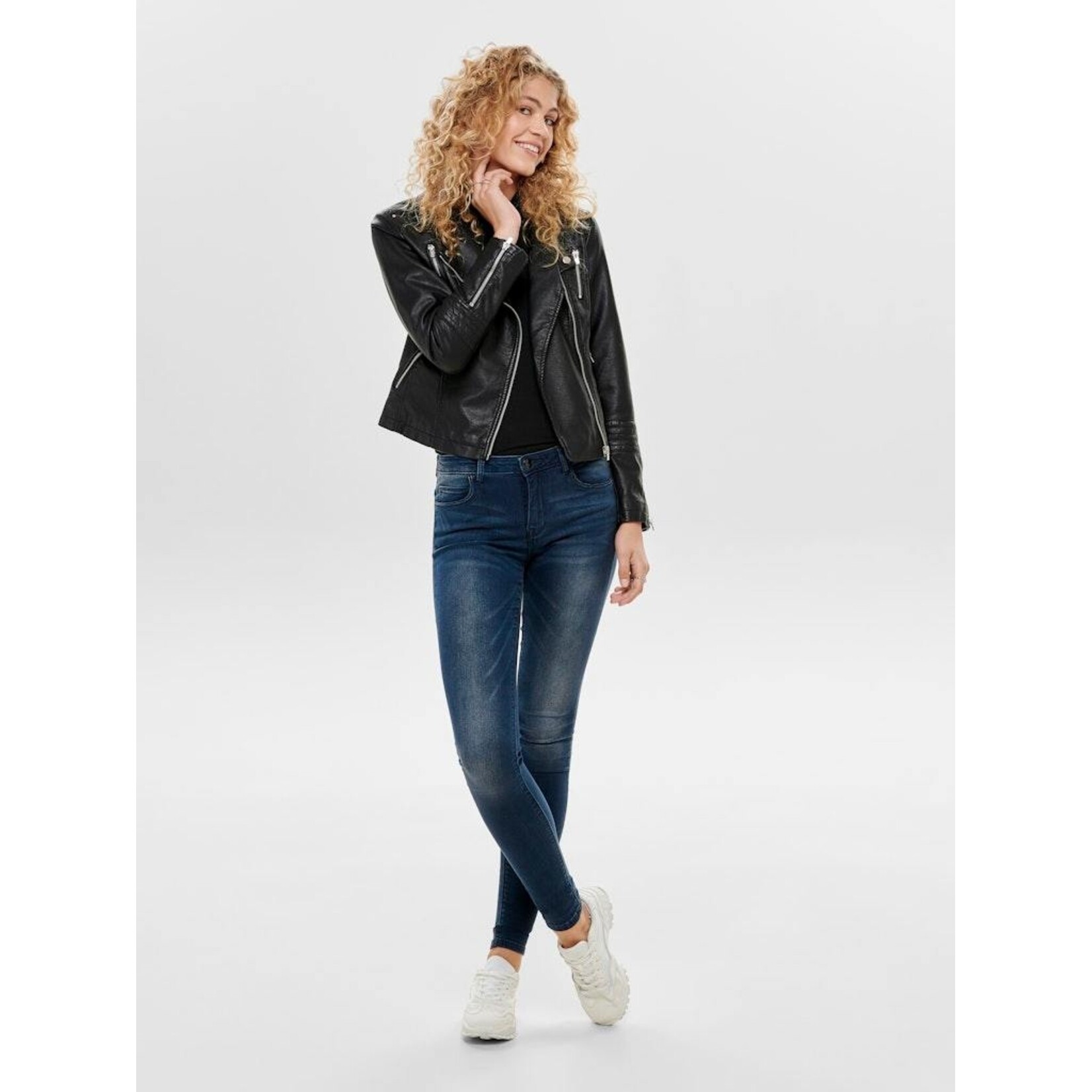 Only Gemma Faux Leather Biker Jacket
