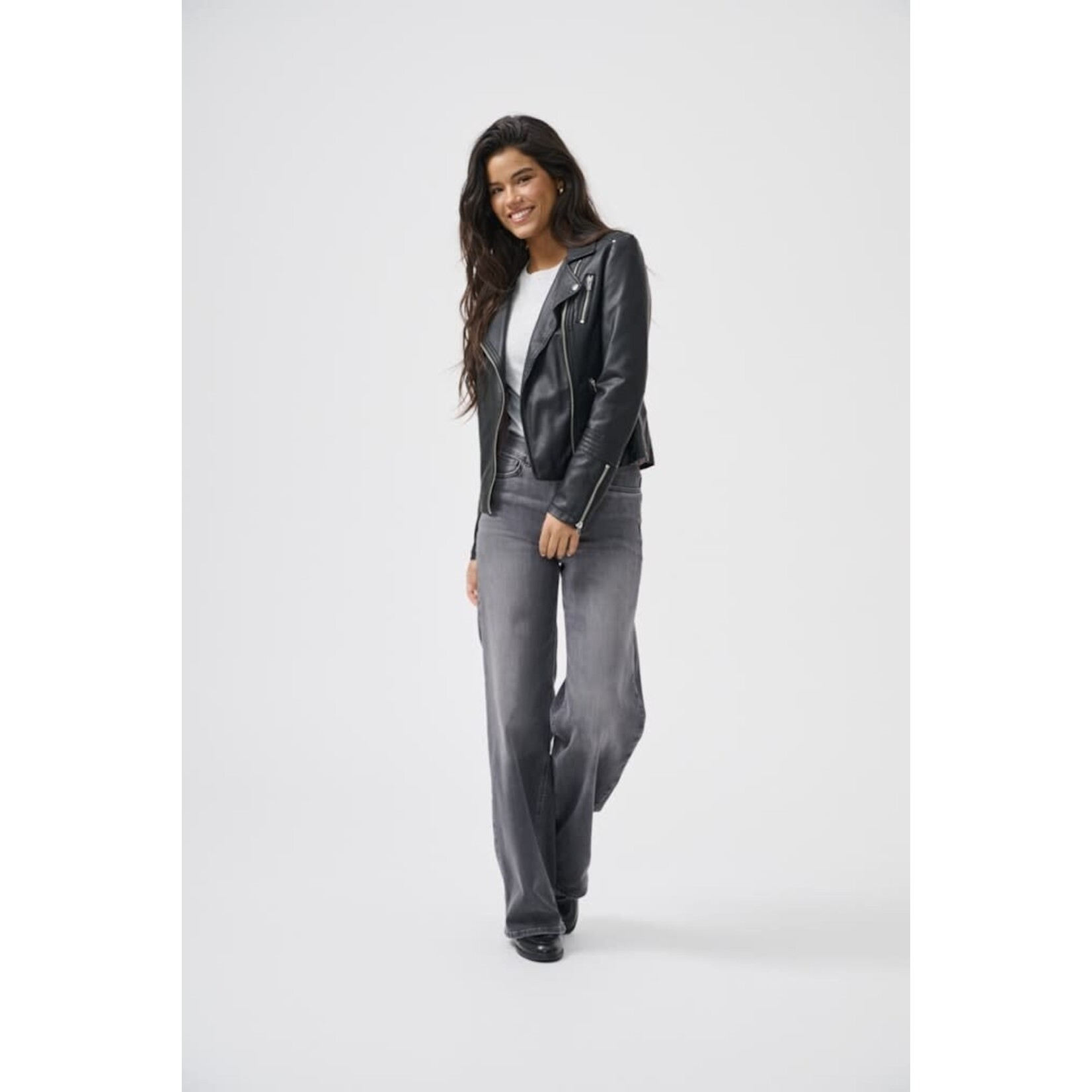 Only Gemma Faux Leather Biker Jacket