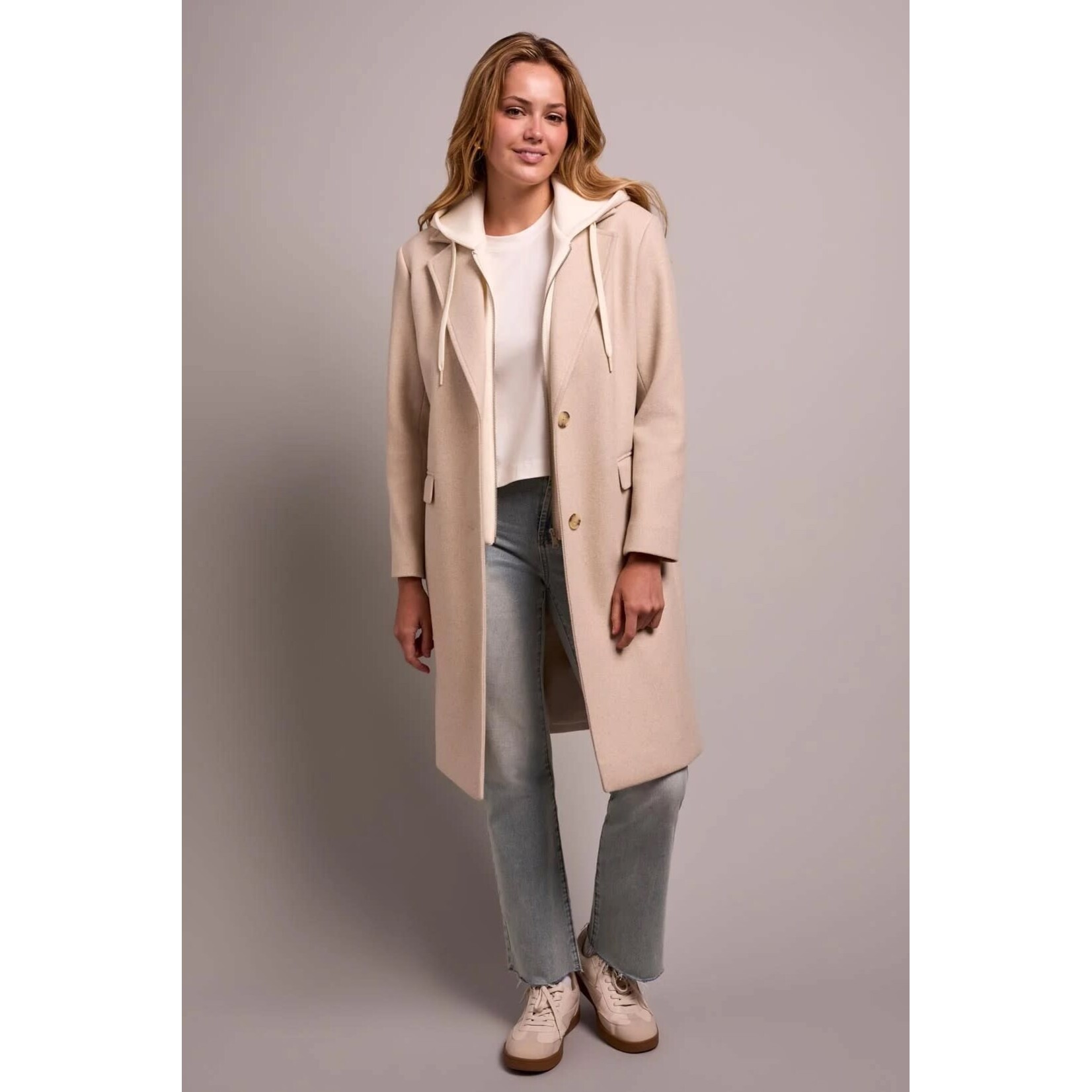 Tribal Car Coat With Fooler Hoodie