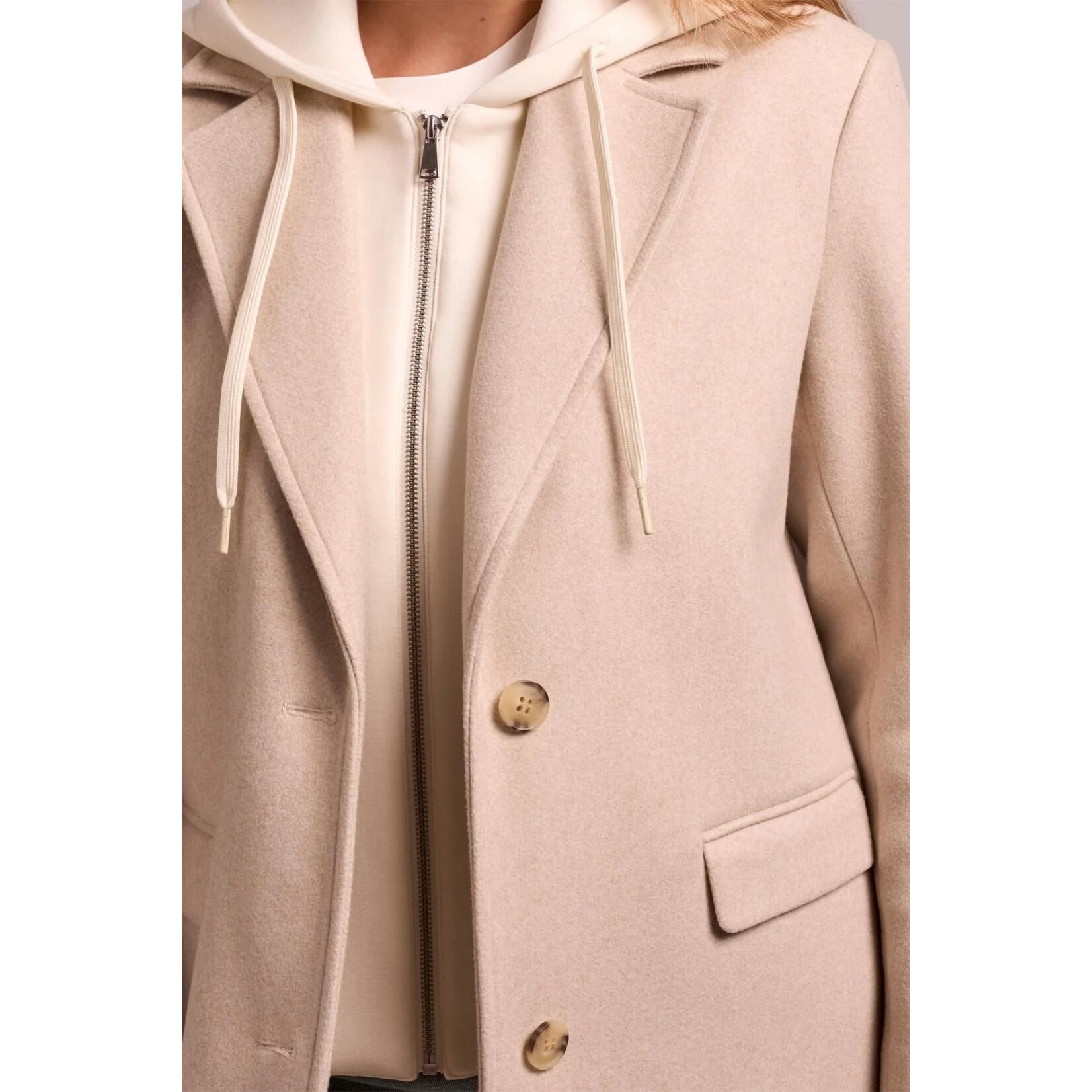 Tribal Car Coat With Fooler Hoodie