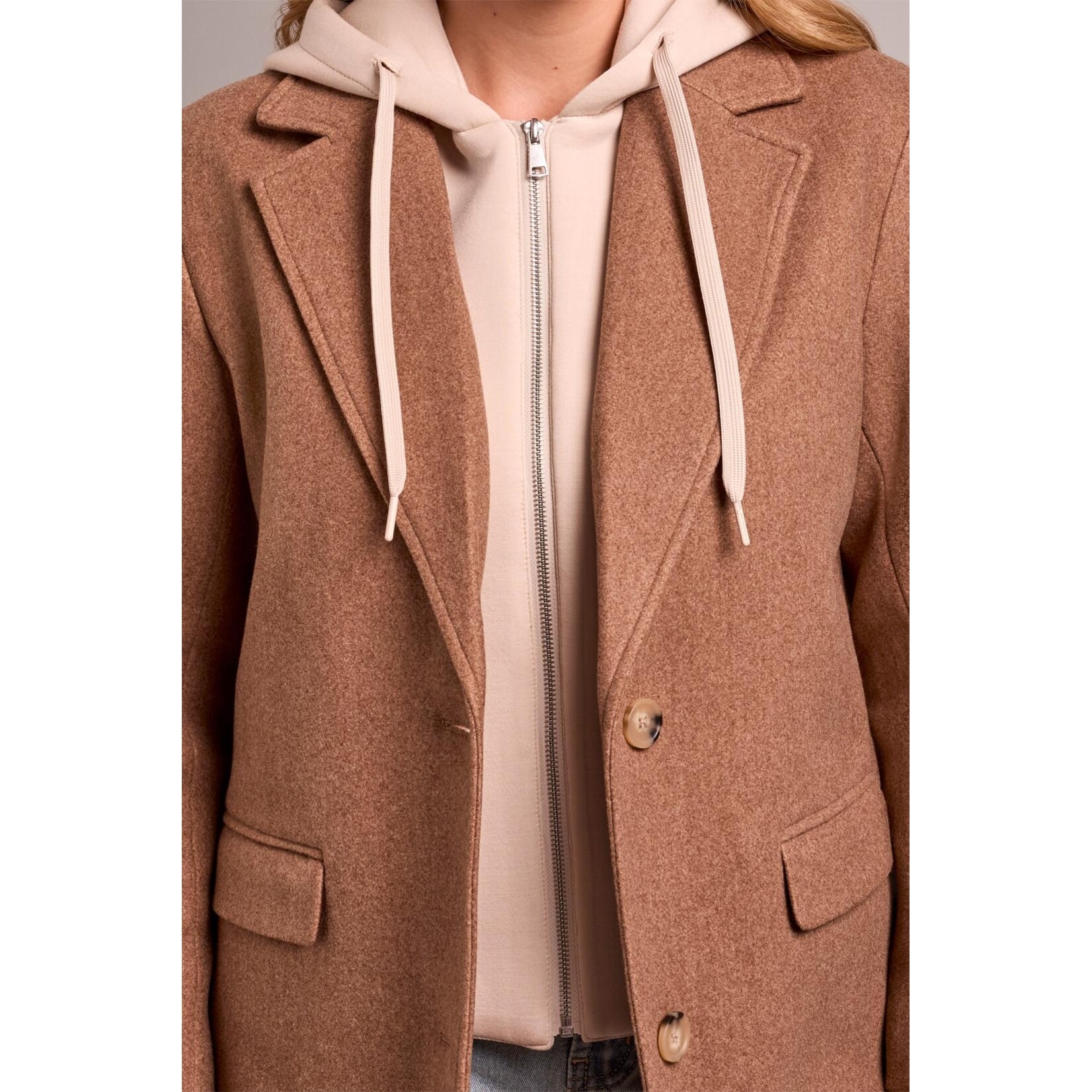 Tribal Car Coat With Fooler Hoodie