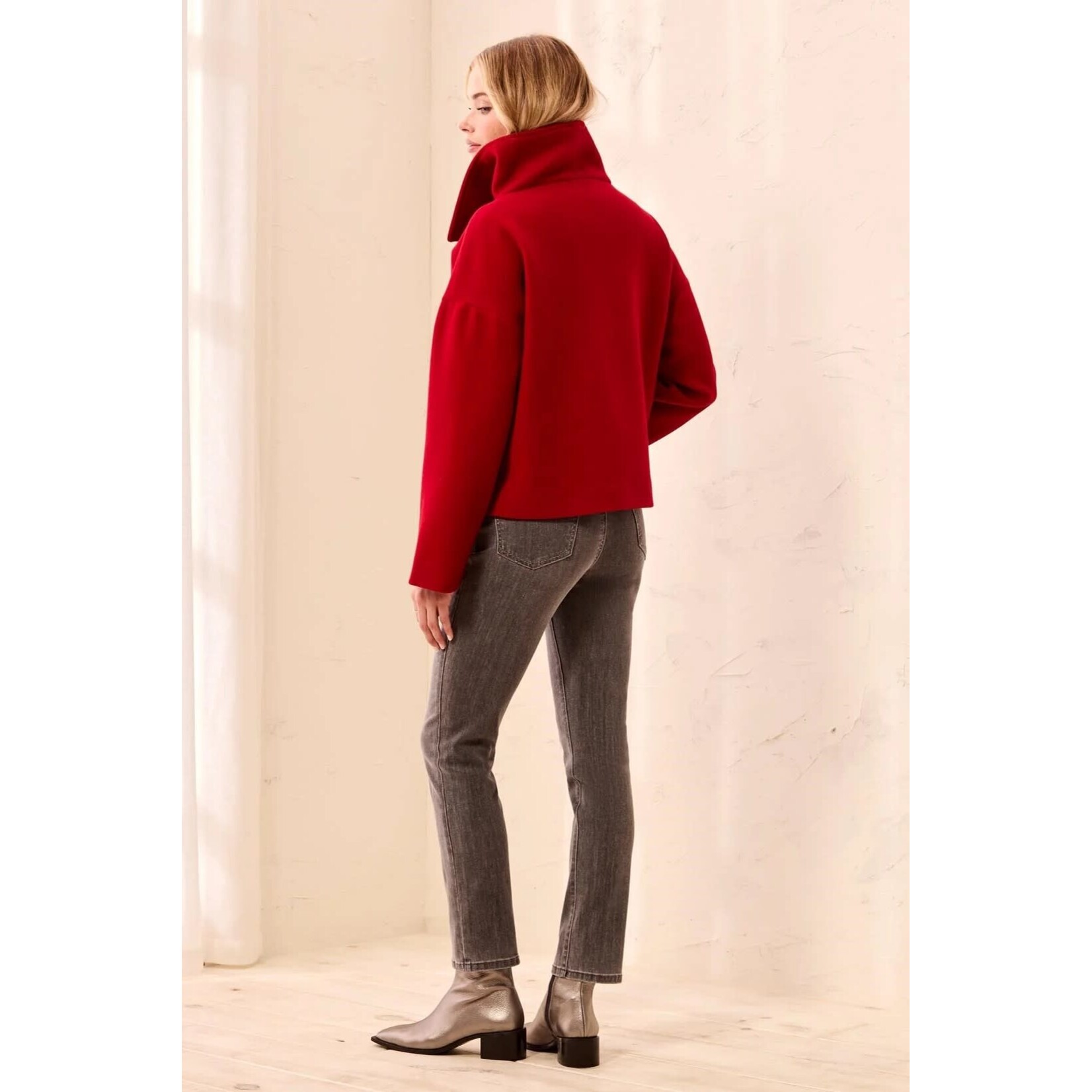 Tribal Lofty Chic Funnel Neck Jacket