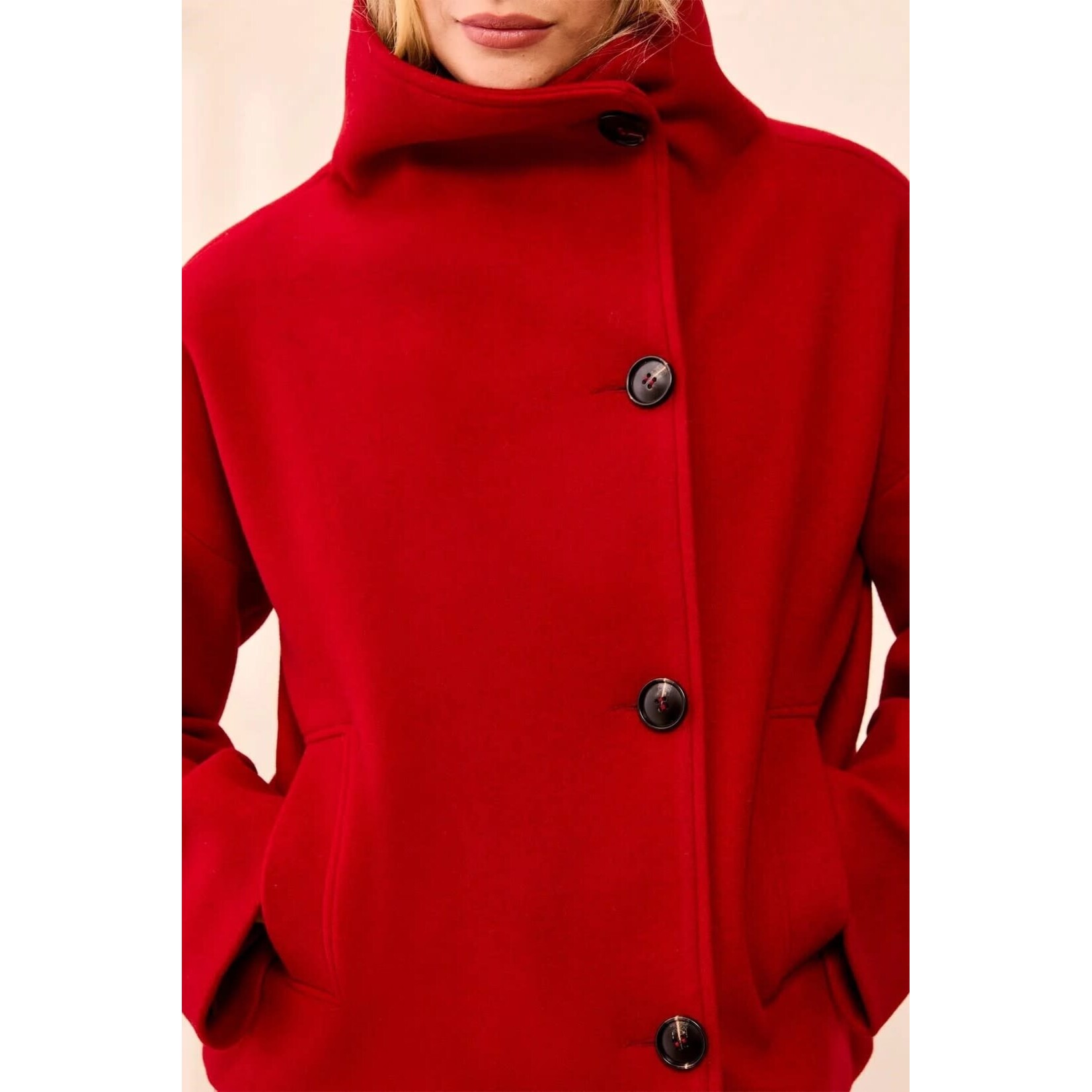 Tribal Lofty Chic Funnel Neck Jacket
