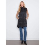 Charlie B Long Puffer Vest With Removable Hood
