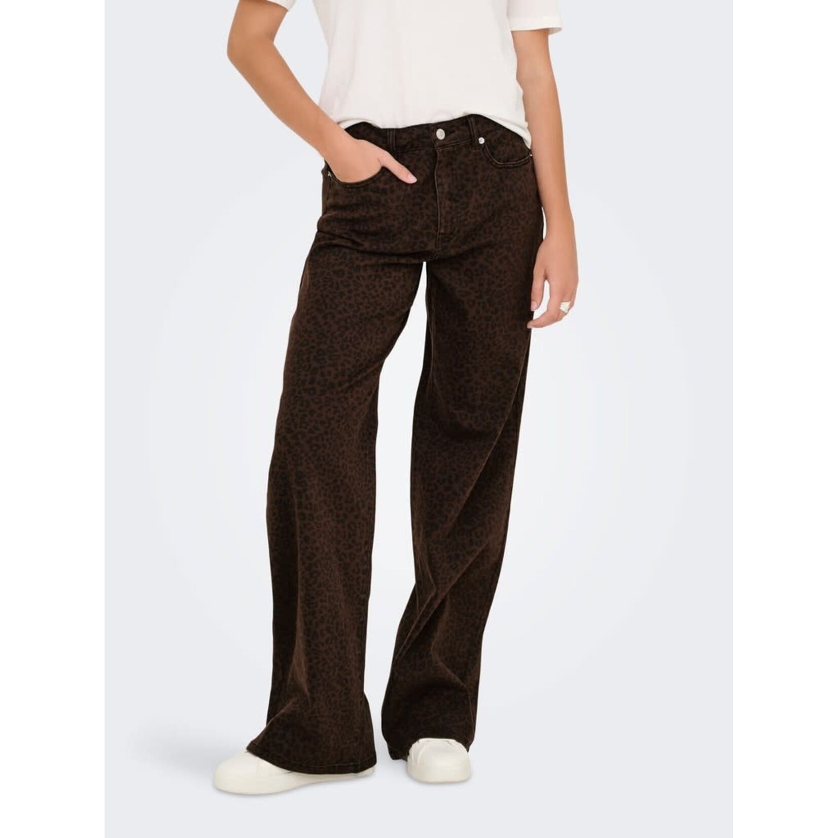 Only Madison High Wide Leg Animal Print Pant