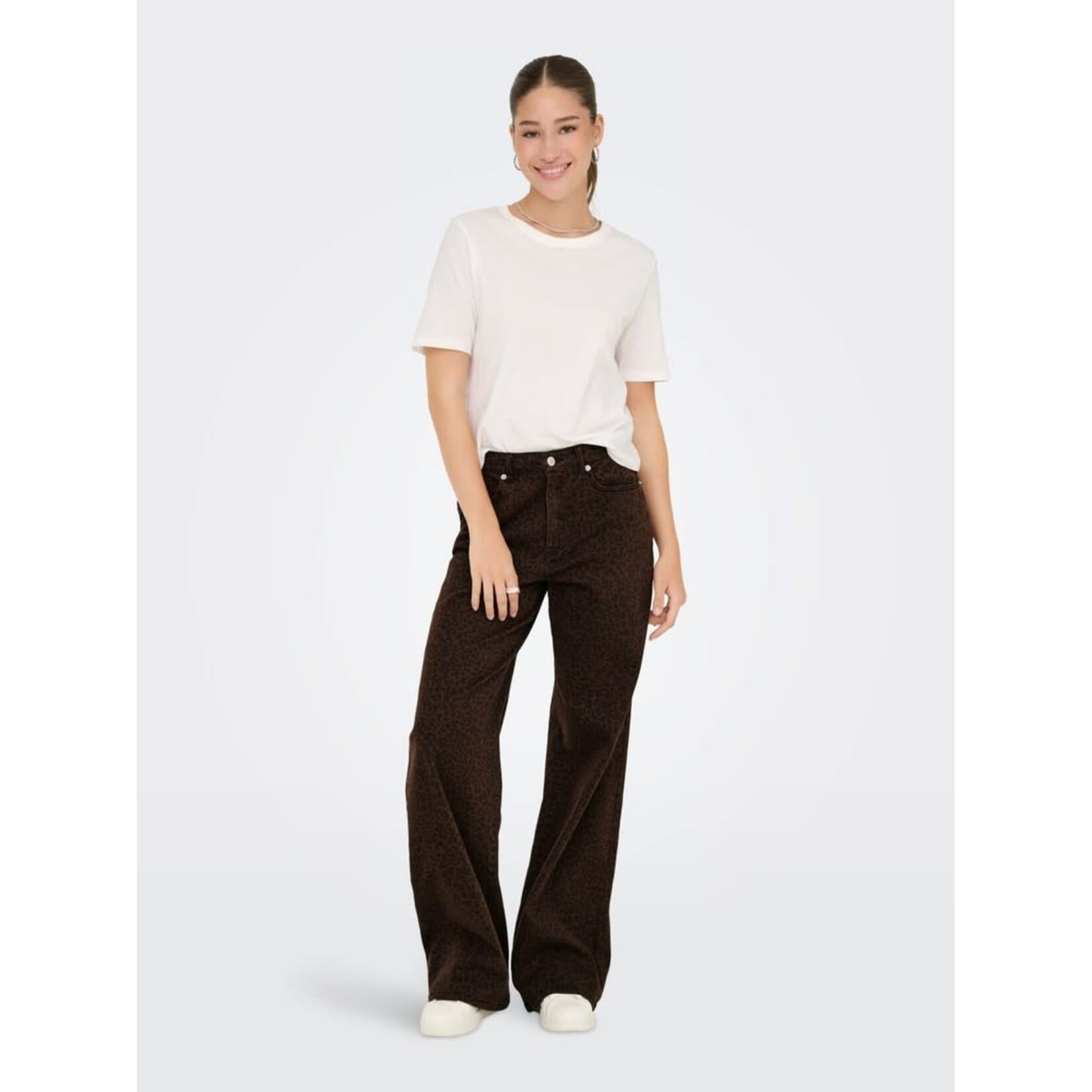 Only Madison High Wide Leg Animal Print Pant