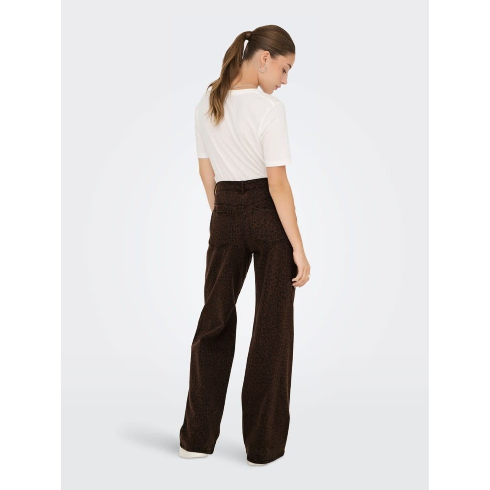 Only Madison High Wide Leg Animal Print Pant