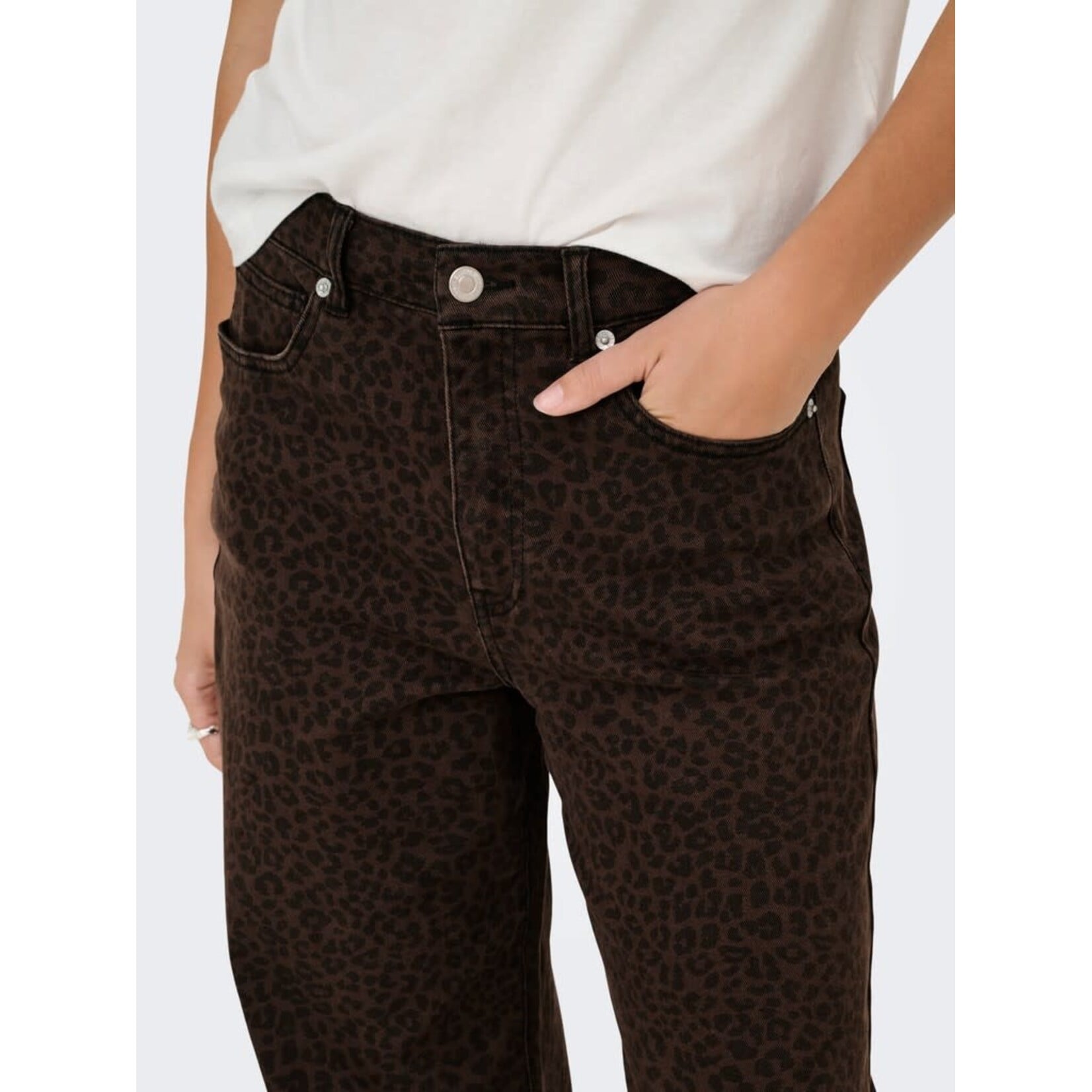 Only Madison High Wide Leg Animal Print Pant