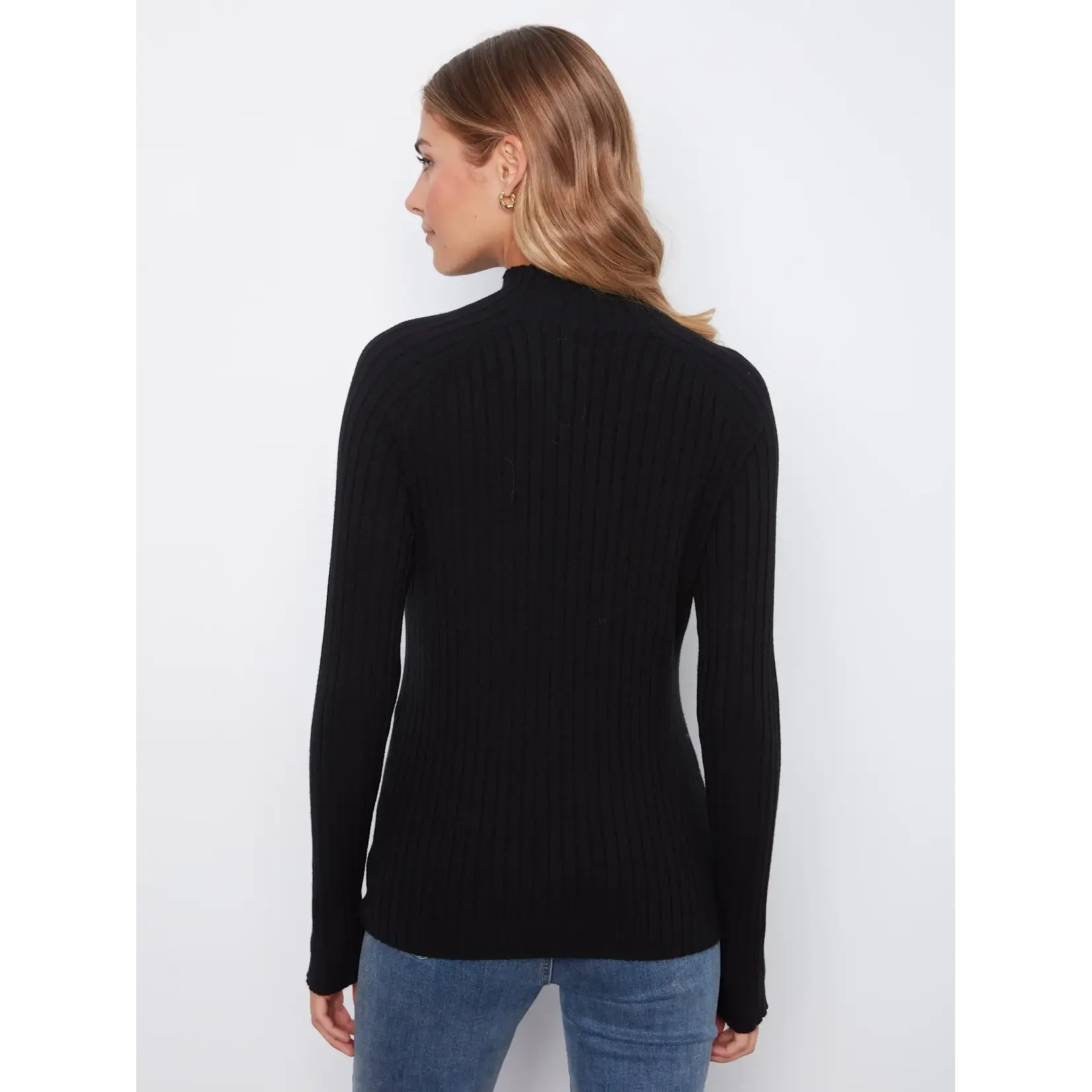 Charlie B Ribbed Mock Neck Sweater