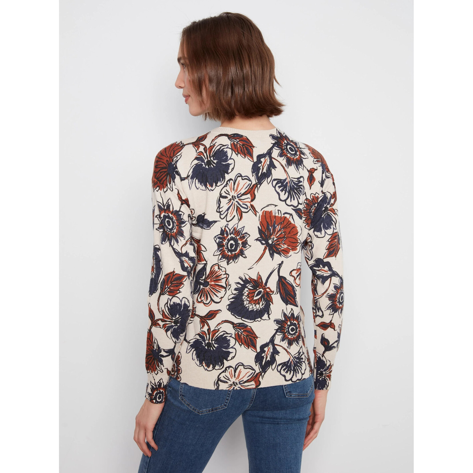 Charlie B Drop Shoulder Printed Sweater