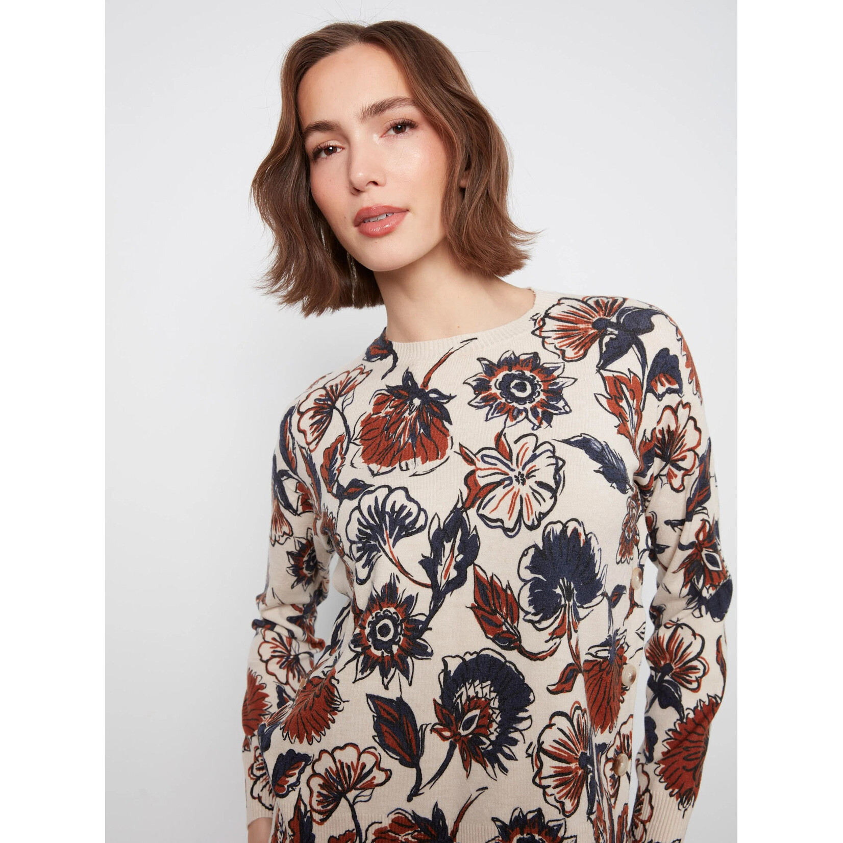 Charlie B Drop Shoulder Printed Sweater