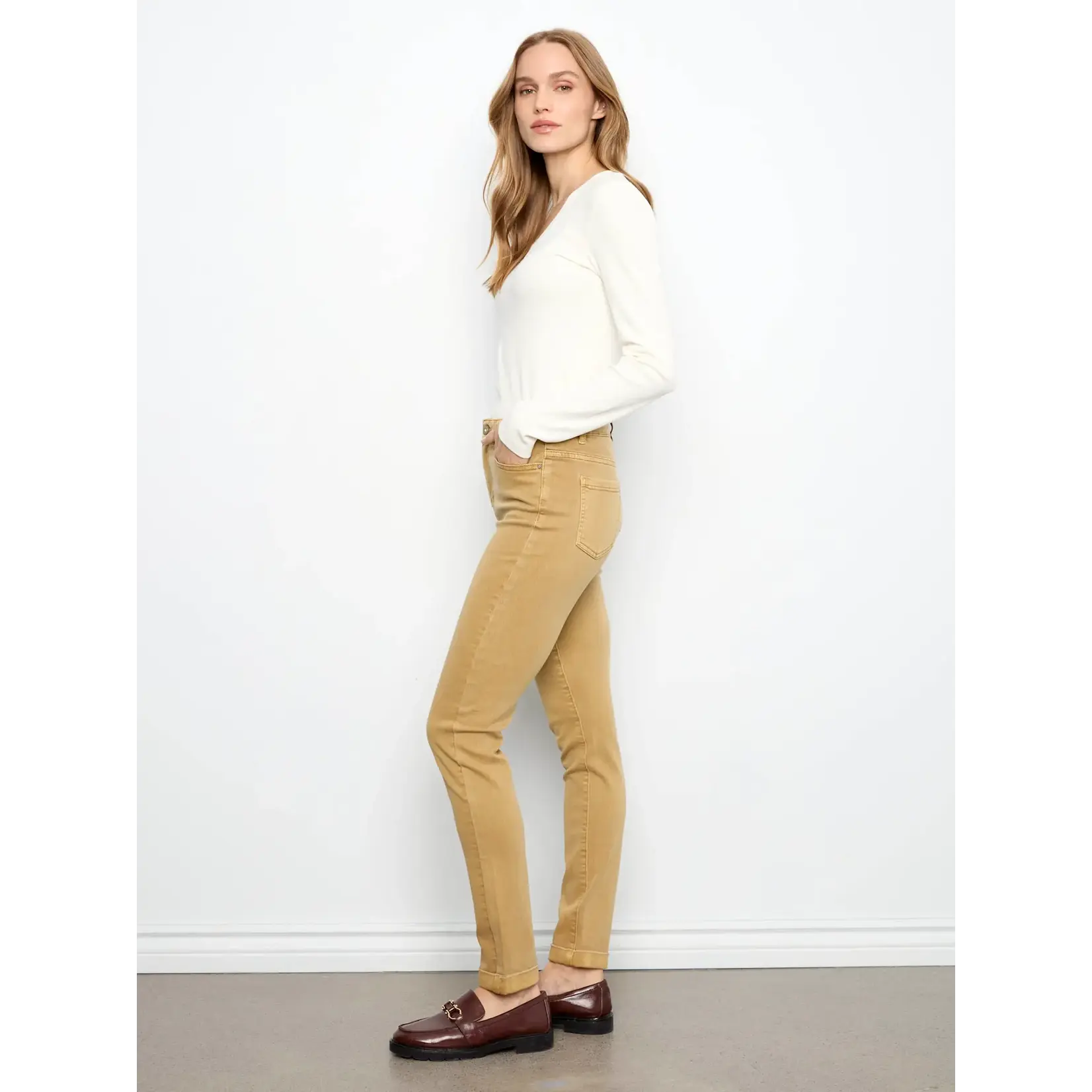 Charlie B Cuffed Hem 5 Pocket Twill Pant