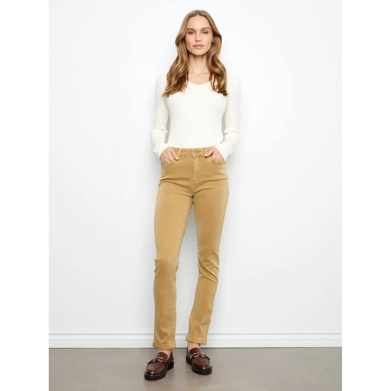 Charlie B Cuffed Hem 5 Pocket Twill Pant