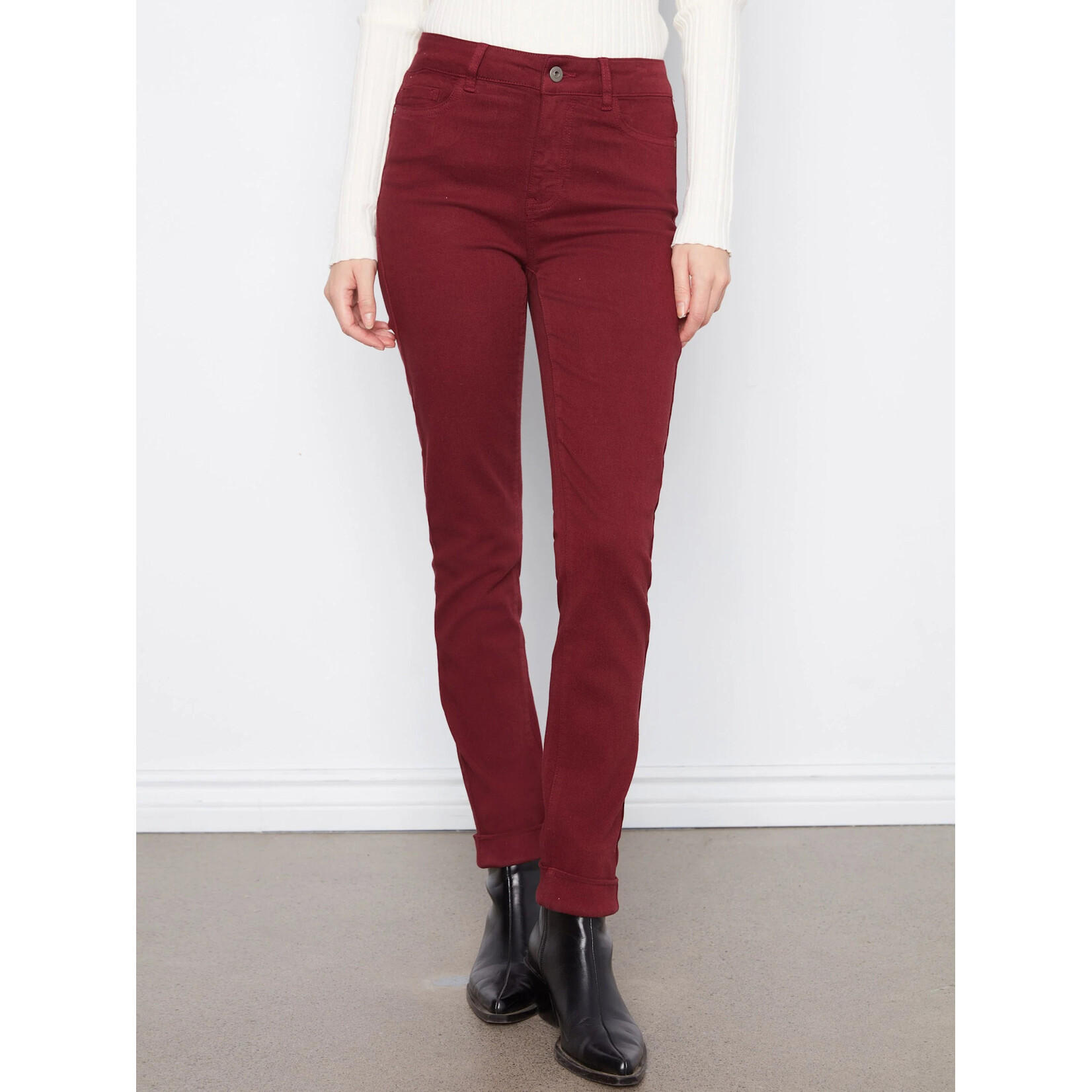 Charlie B Cuffed Hem 5 Pocket Twill Pant