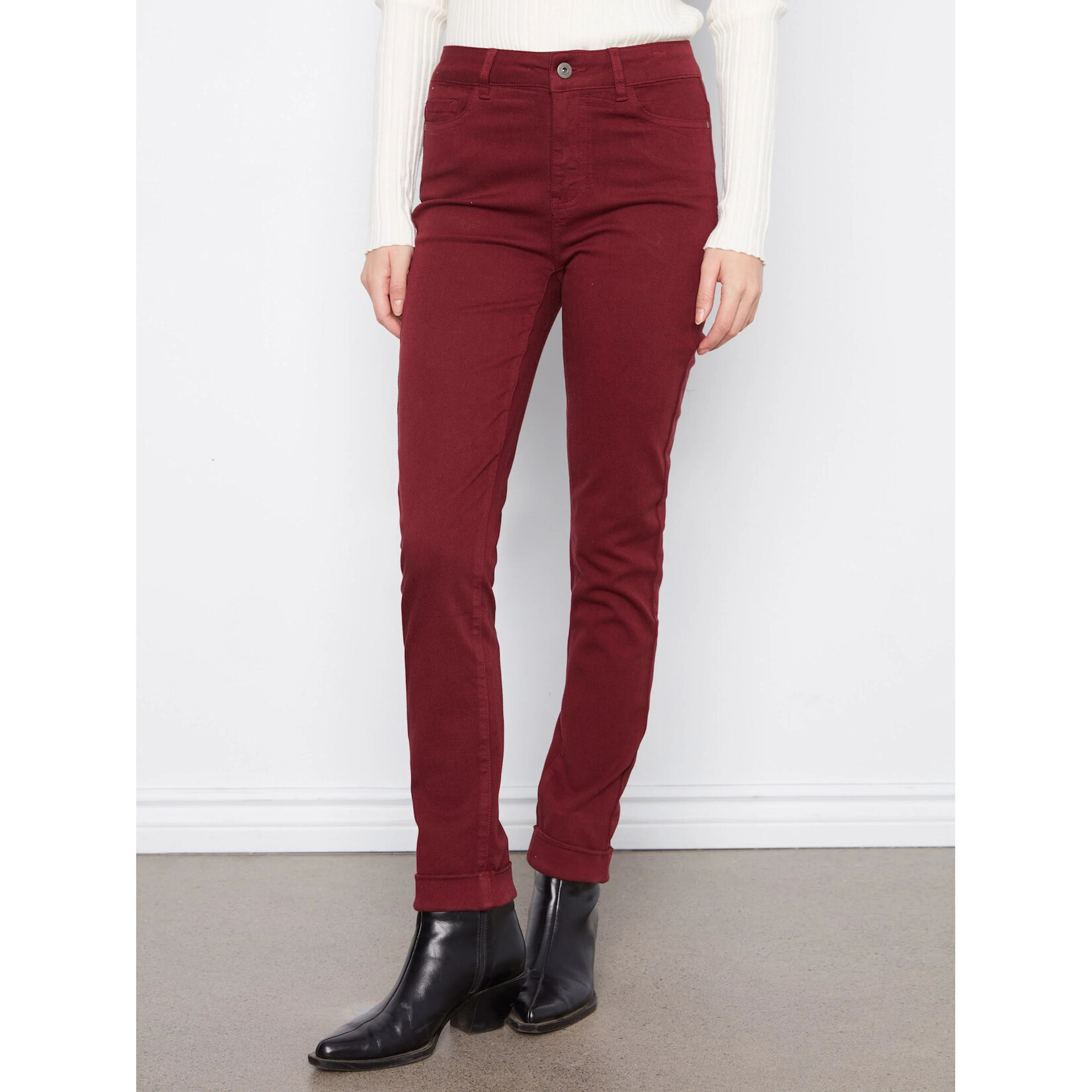 Charlie B Cuffed Hem 5 Pocket Twill Pant