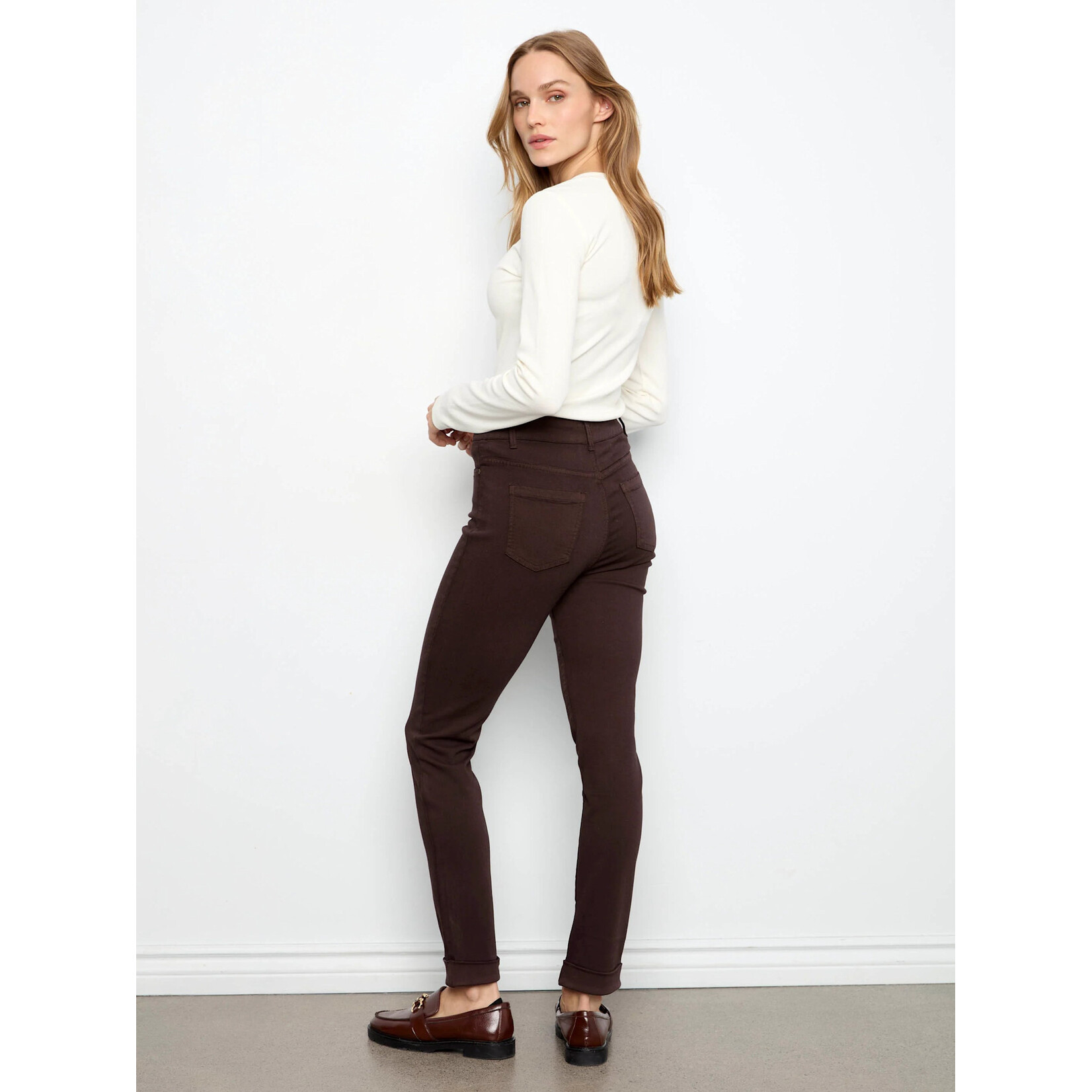 Cuffed Hem 5 Pocket Twill Pant