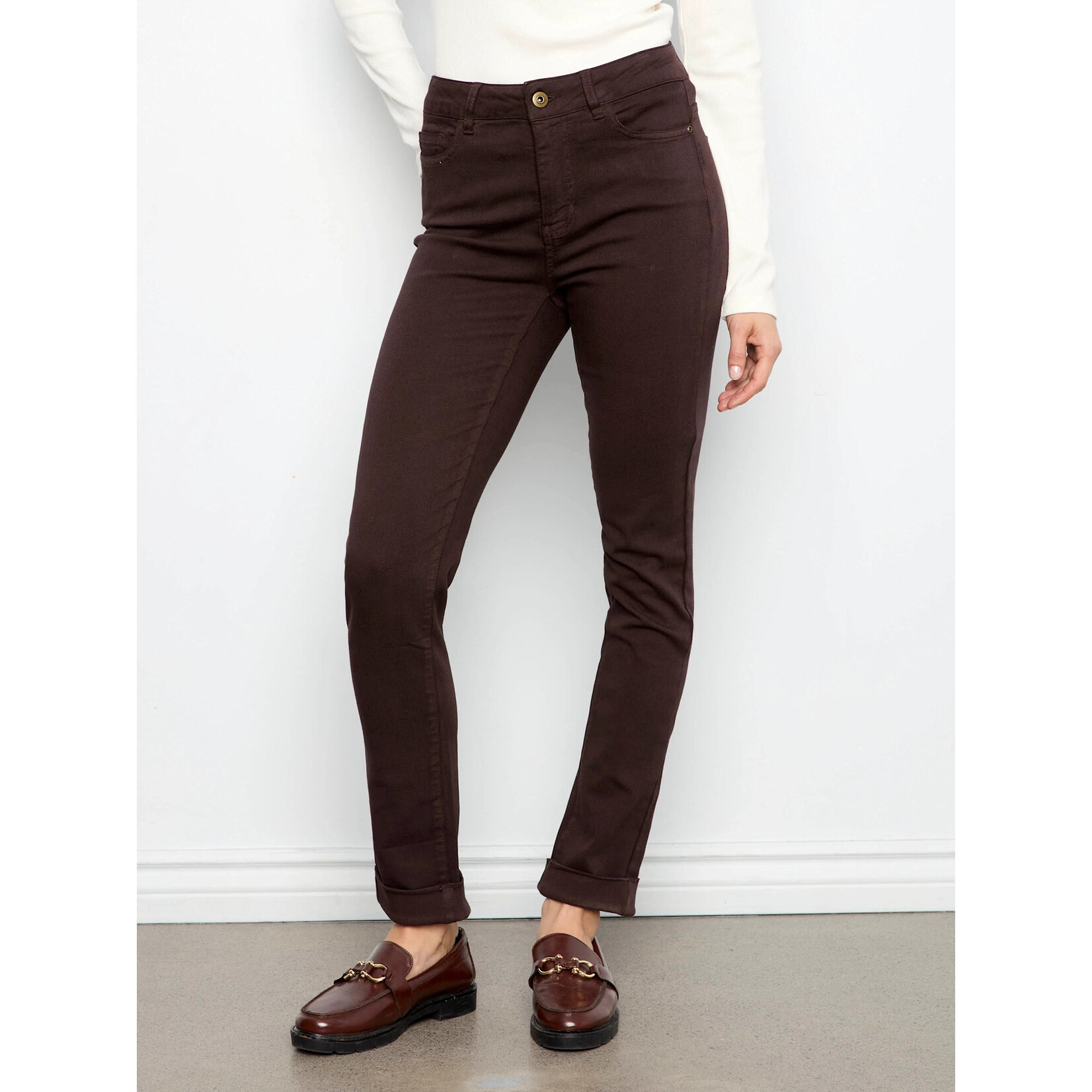 Cuffed Hem 5 Pocket Twill Pant