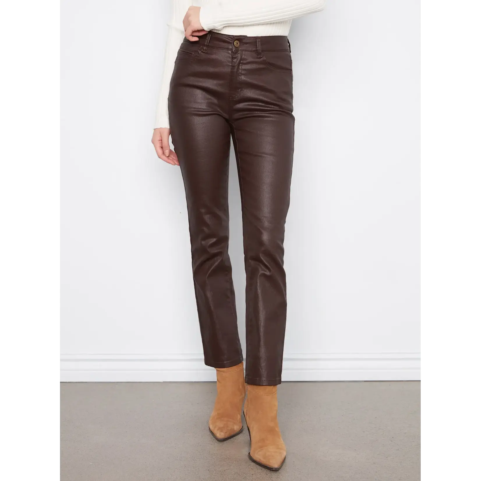 Charlie B Slim Leg Wax Twill Pant