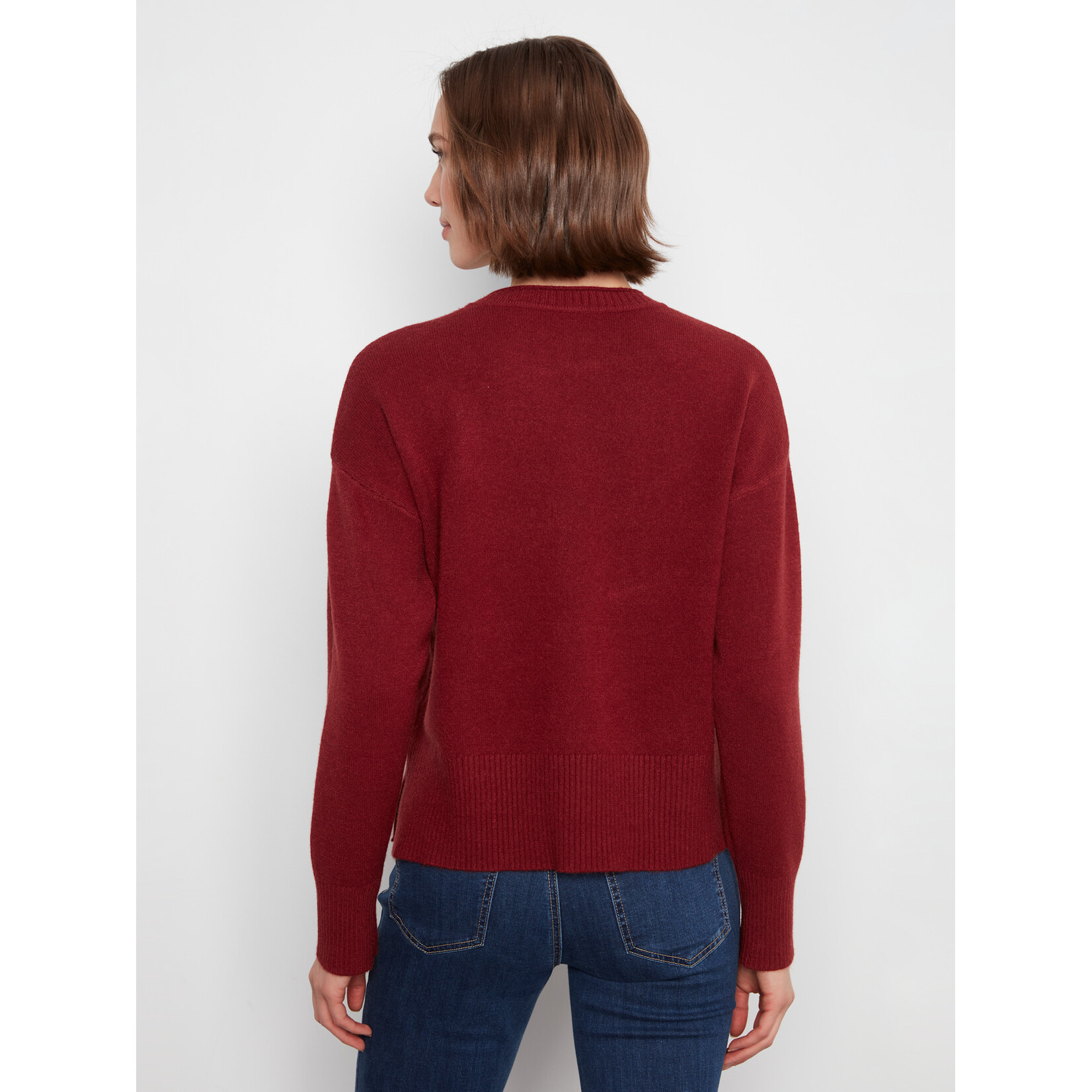 Charlie B Crew Neck Cropped Sweater