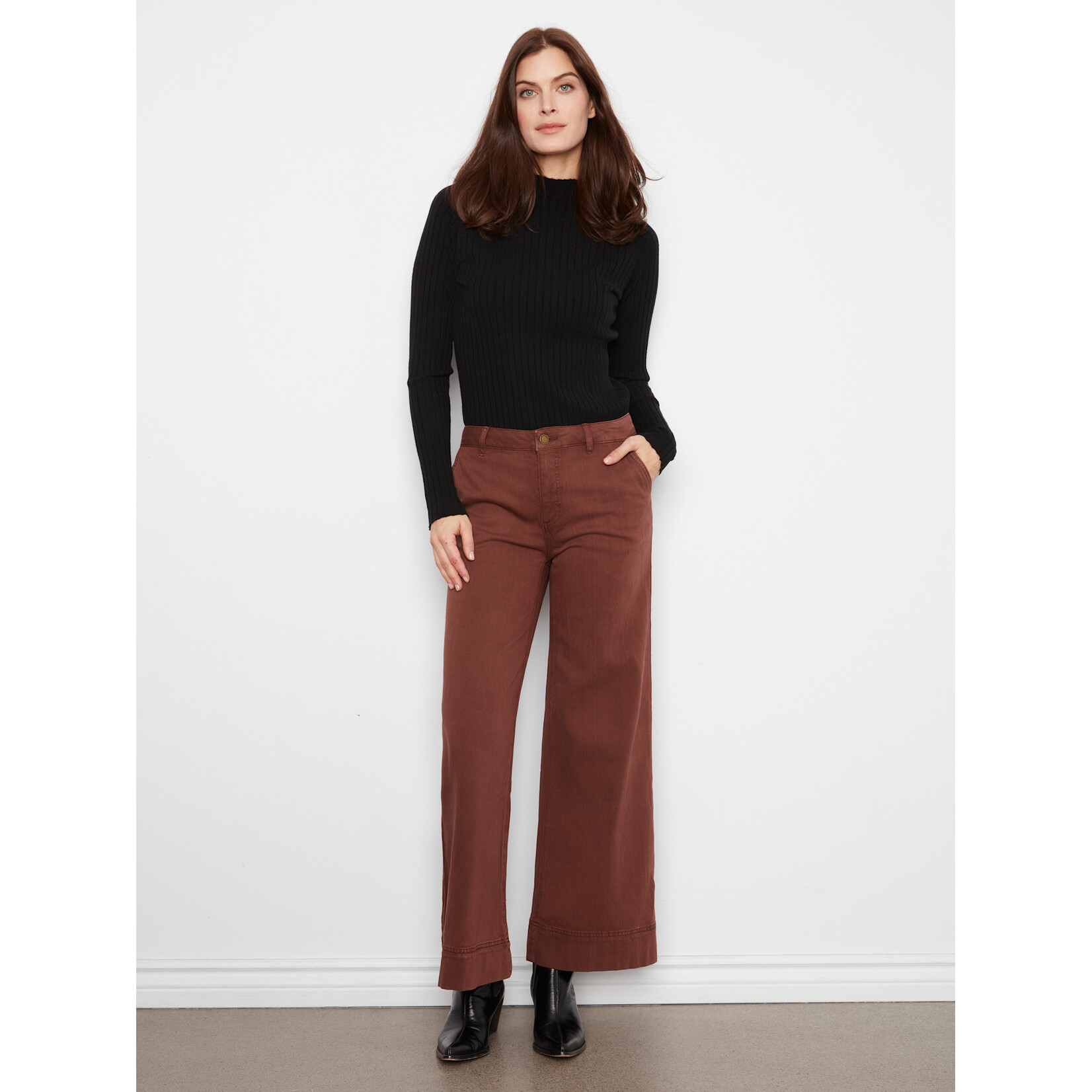 Charlie B Smooth Twill Wide Leg Pants