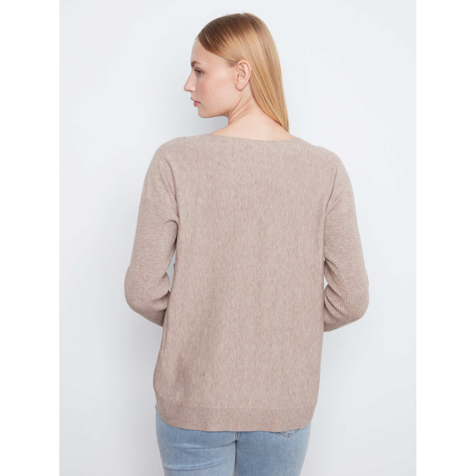 Charlie B Side Button Boat Neck Sweater