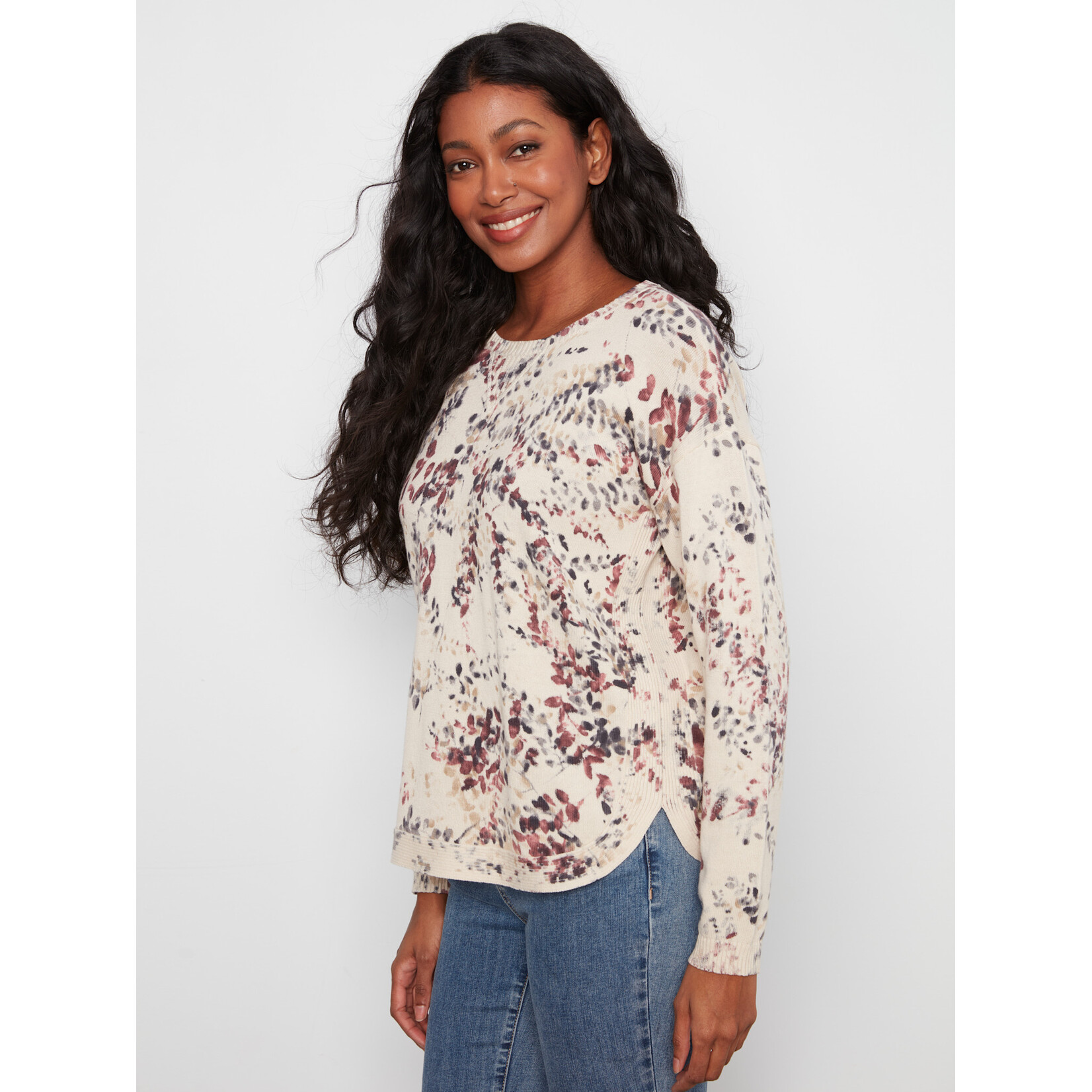 Charlie B Crew Neck Reverse Sweater