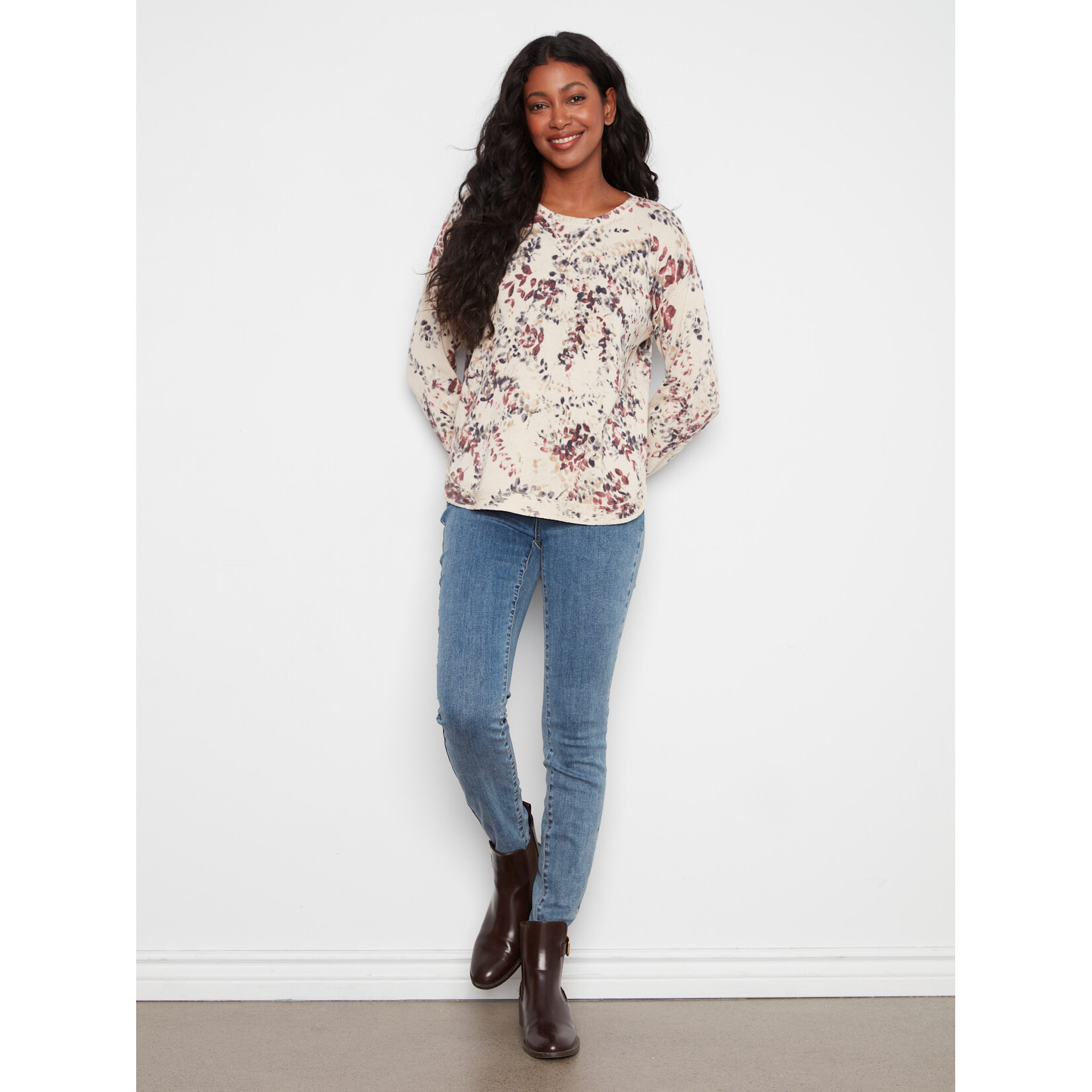 Charlie B Crew Neck Reverse Sweater