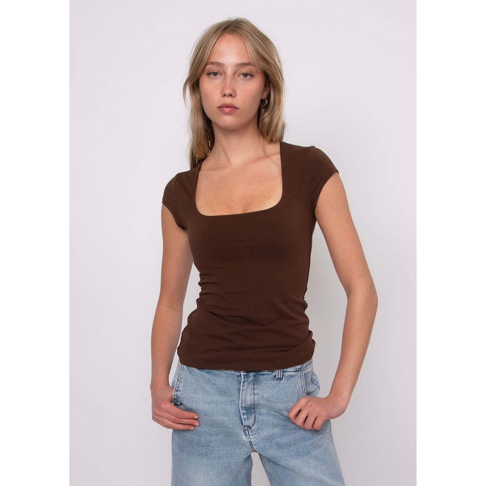 Rd Style Shayla Cap Sleeve Square Neck Top