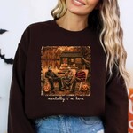 RBA Horror Mentally I Am Here Sweatshirt Dark Chocolate