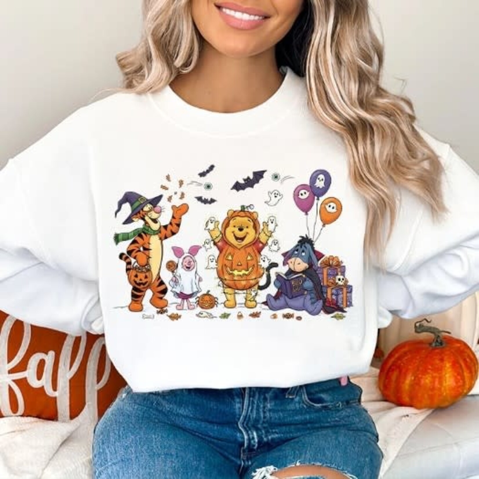 RBA Pooh Gang Halloween Sweatshirt White