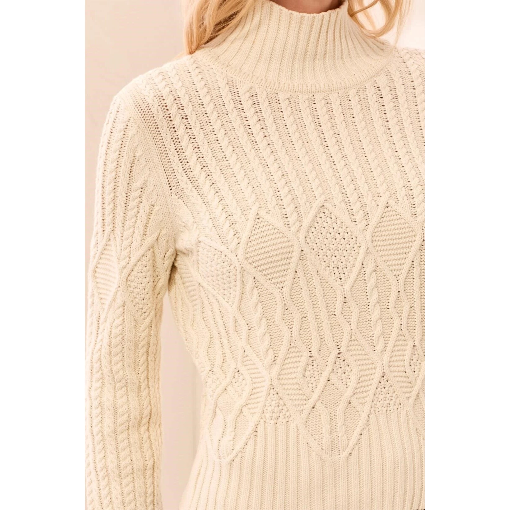 Tribal Special Wash Mock Neck Sweater