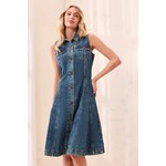 Tribal Flowy Denim Dress With Inserts
