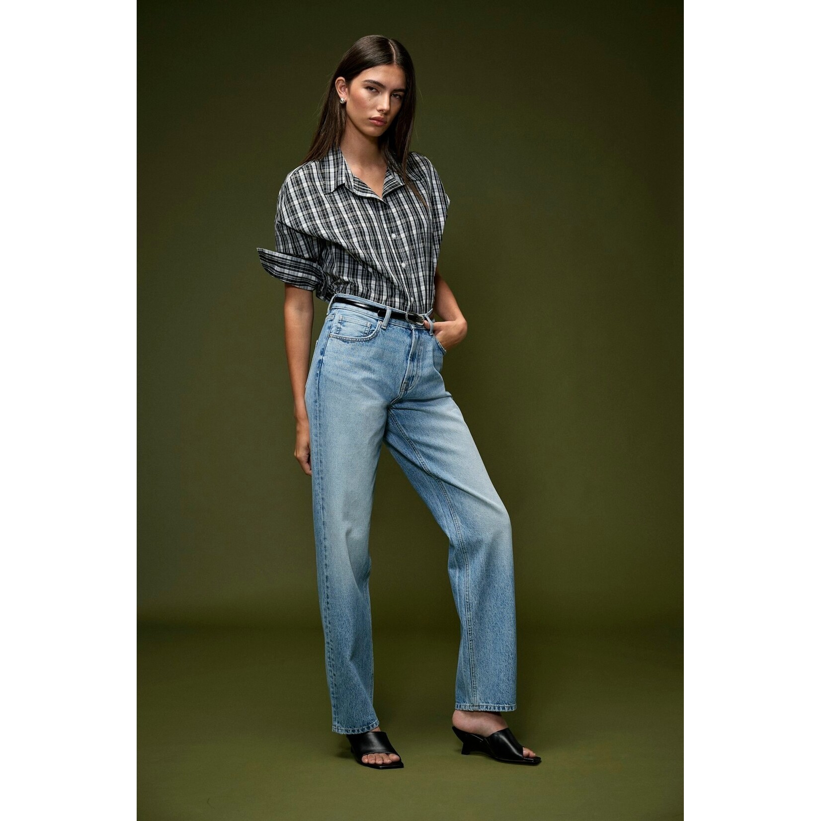 Only Everyday Mid Rise Straight Jean