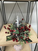 My New Favorite Thing Centerpiece Candle Lantern with Berries and Ornament Ribbon
