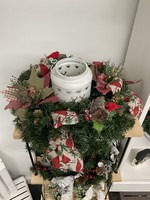 My New Favorite Thing Centerpiece White Reindeer Lantern w/Greenery, Pinecones, Berries