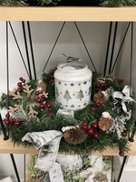 My New Favorite Thing Centerpiece White Tree Lantern w/Greenery, Pinecones, Berries