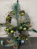 My New Favorite Thing Wreath Grapevine with Pinecones, Green Ornaments and Peacock Feathers