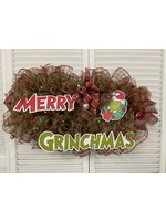 My New Favorite Thing Wreath Mesh Red & Green "Merry Grinchmas" 28 inches