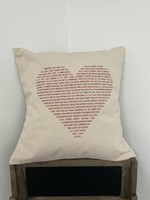 Indigo Tangerine Heart Verses Inspirational Valentine's Canvas Pillow