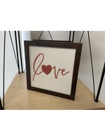 Indigo Tangerine Sign 9 x 9 Love with Heart Accent