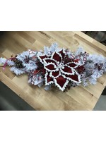 My New Favorite Thing Swag White Evergreen 29 in-Felt Red/White Poinsettia