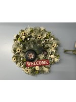 My New Favorite Thing Wreath Mesh Green Tractor "Welcome"