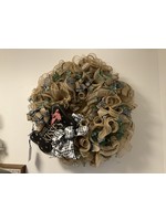My New Favorite Thing Wreath Wire 22 in-Burlap Beware of Dog Kisses