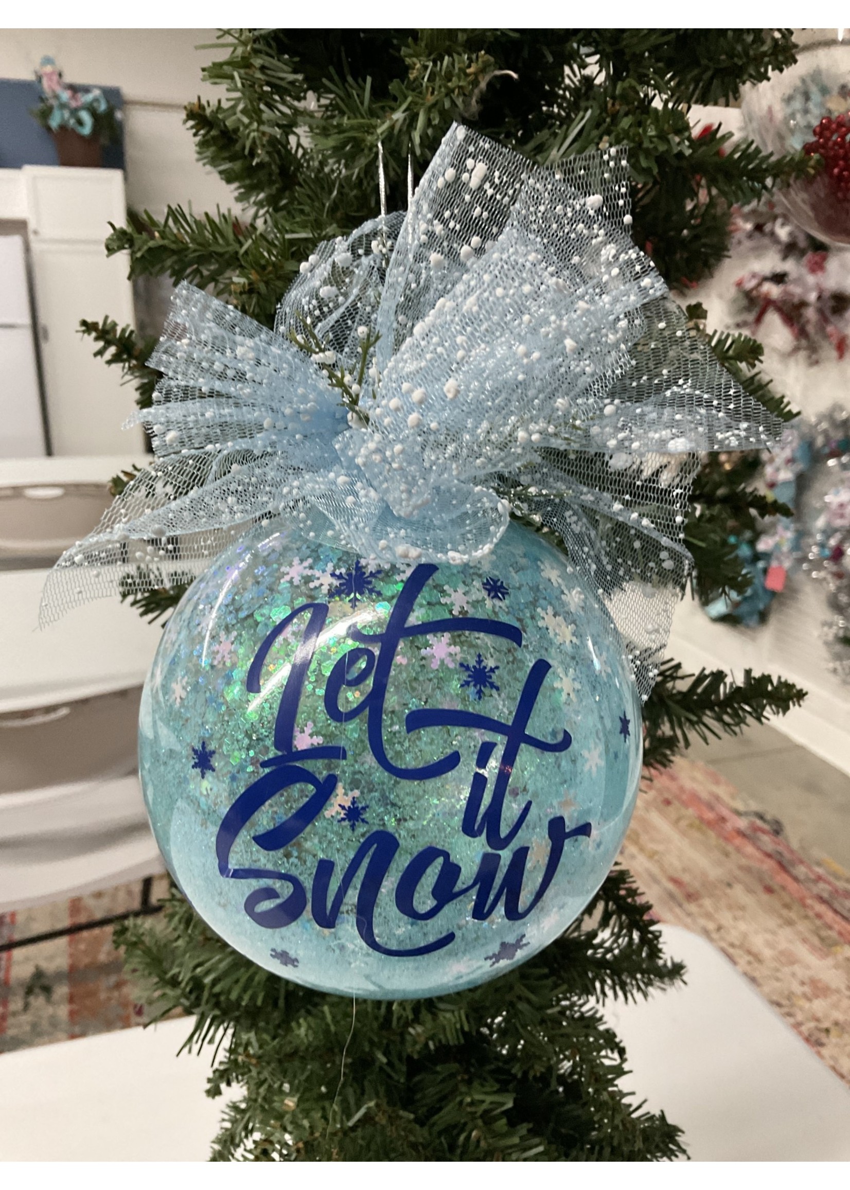 Sally Ward 2281SW Large Blue Let it Snow Ornament