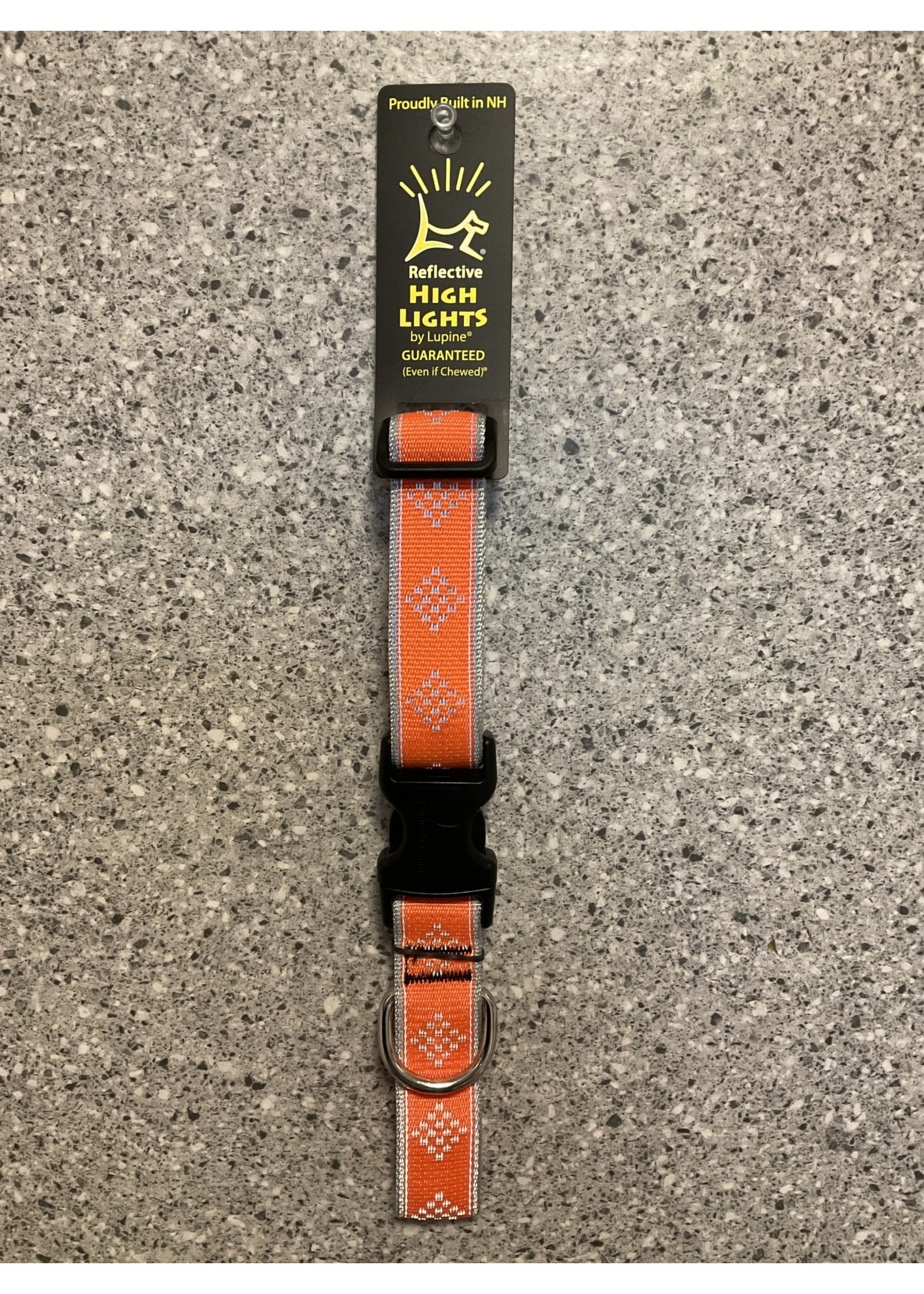 Lupine Adjustable Collar 1 in 12-20" Orange Diamond