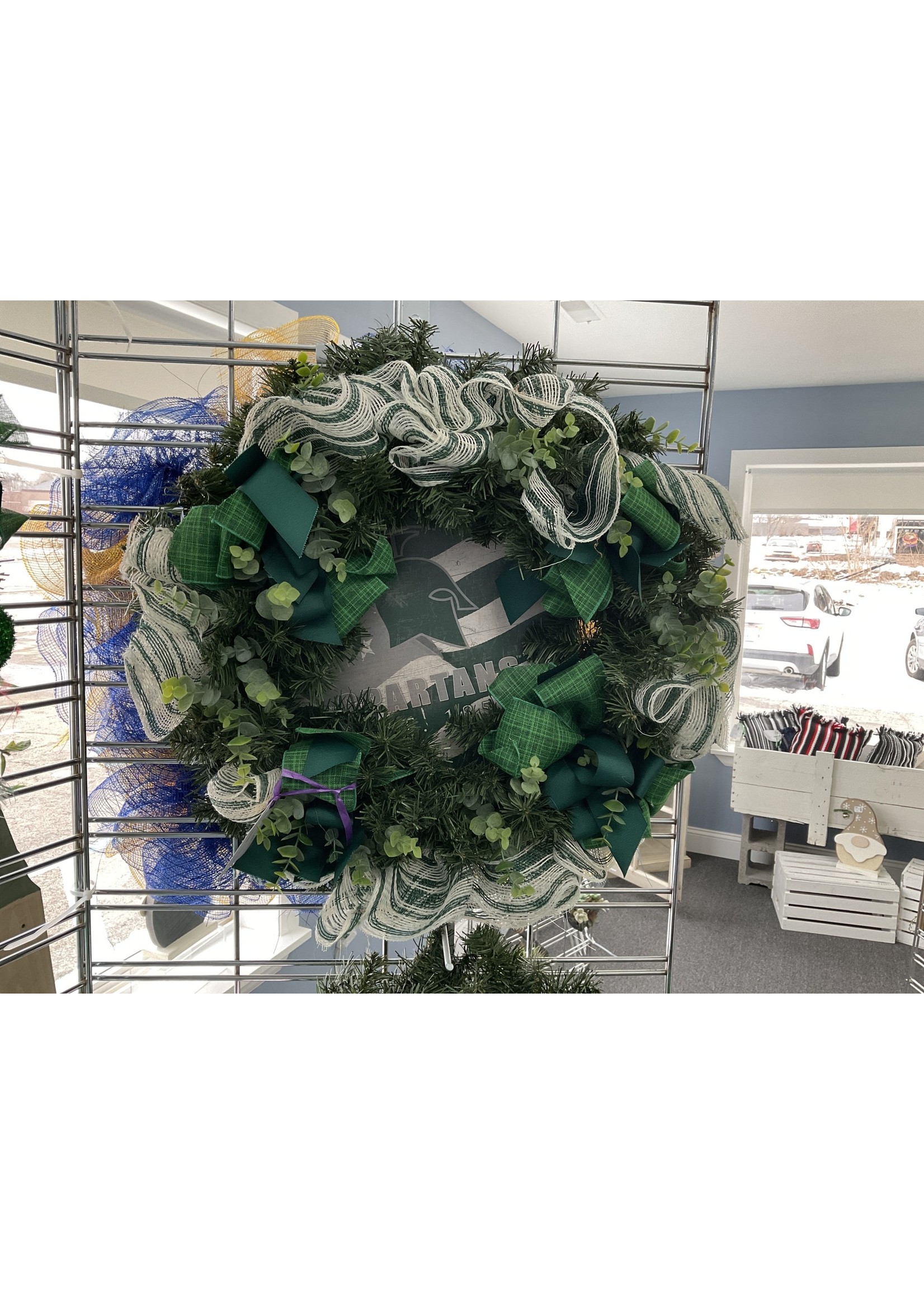 My New Favorite Thing Evergreen Spartan Mi State Wreath 24 inches